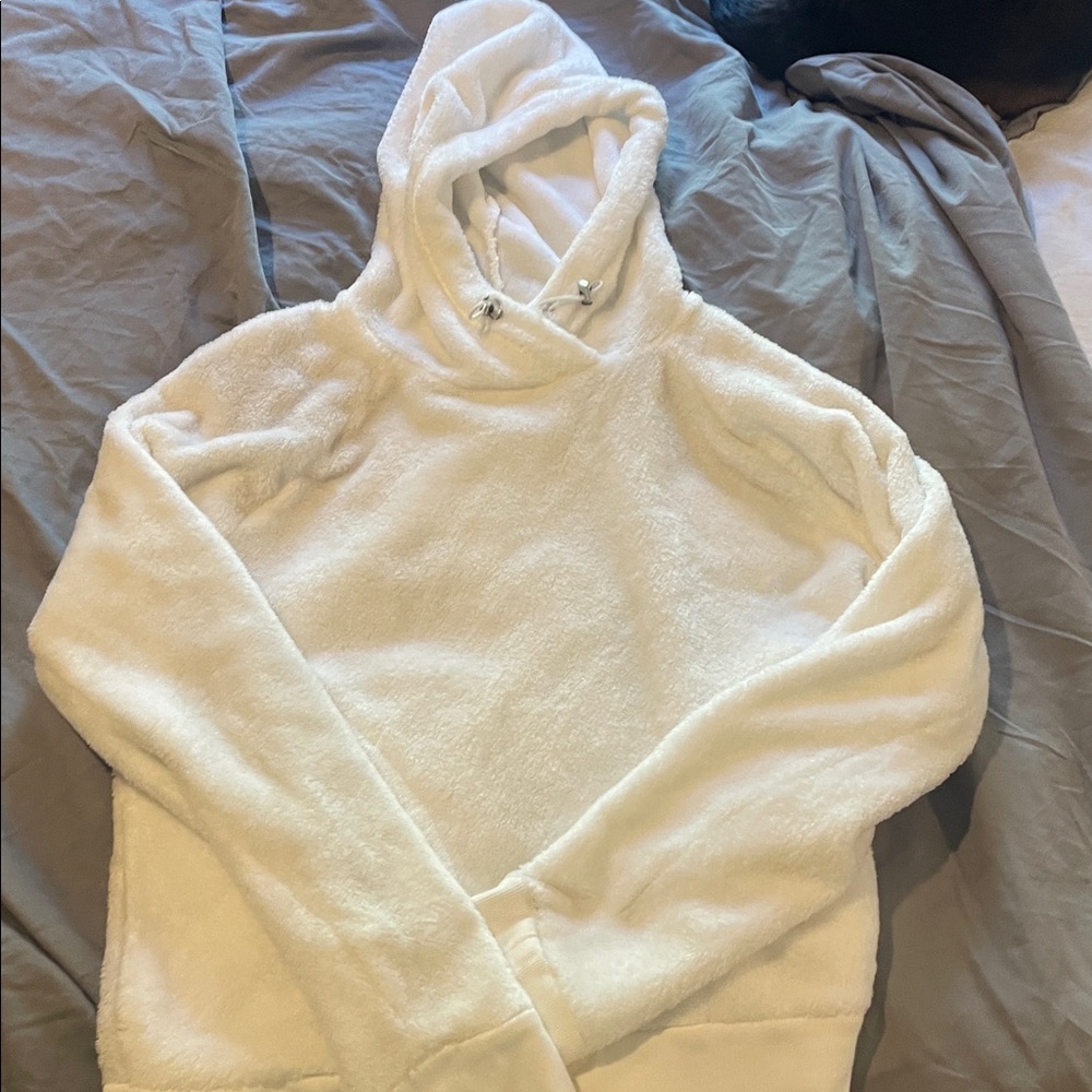 Dip Plush White Fleece Hoodie